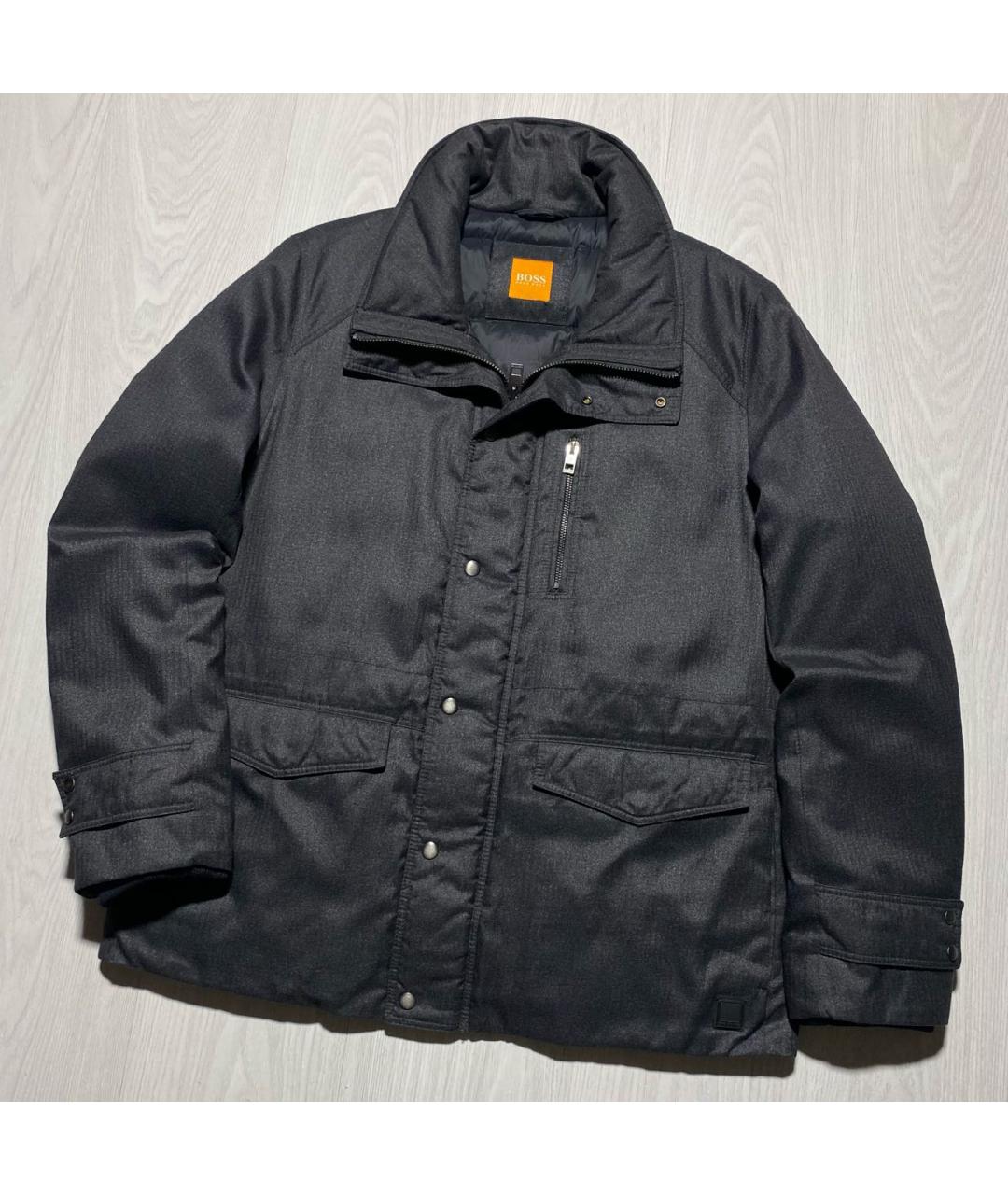 HUGO BOSS Антрацитовый полиамидовый пуховик, фото 2