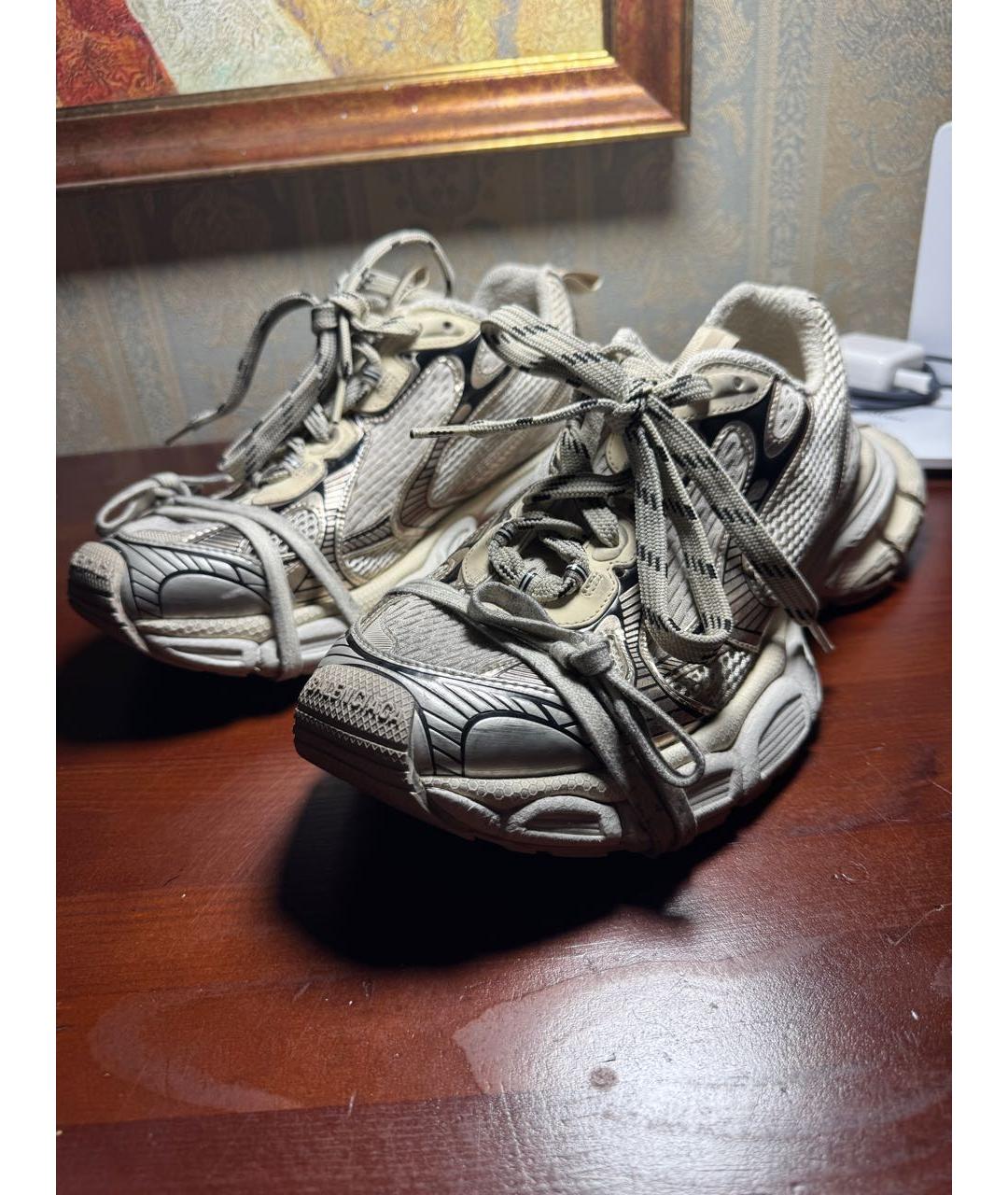 BALENCIAGA Серые текстильные низкие кроссовки / кеды, фото 2