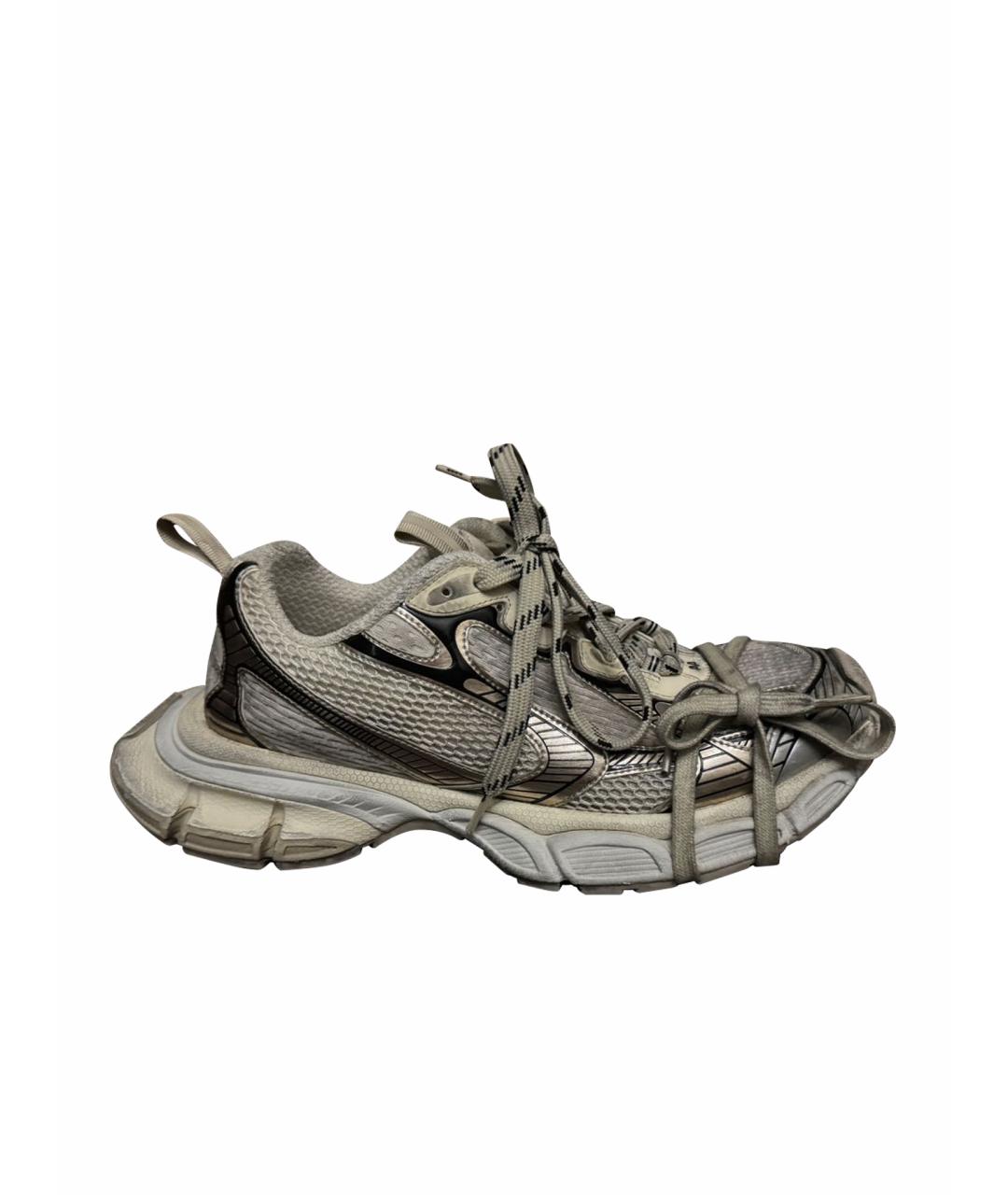 BALENCIAGA Серые текстильные низкие кроссовки / кеды, фото 1