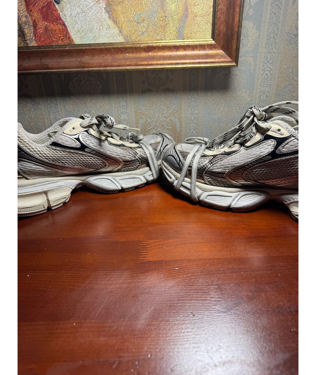 BALENCIAGA Серые текстильные низкие кроссовки / кеды, фото 3