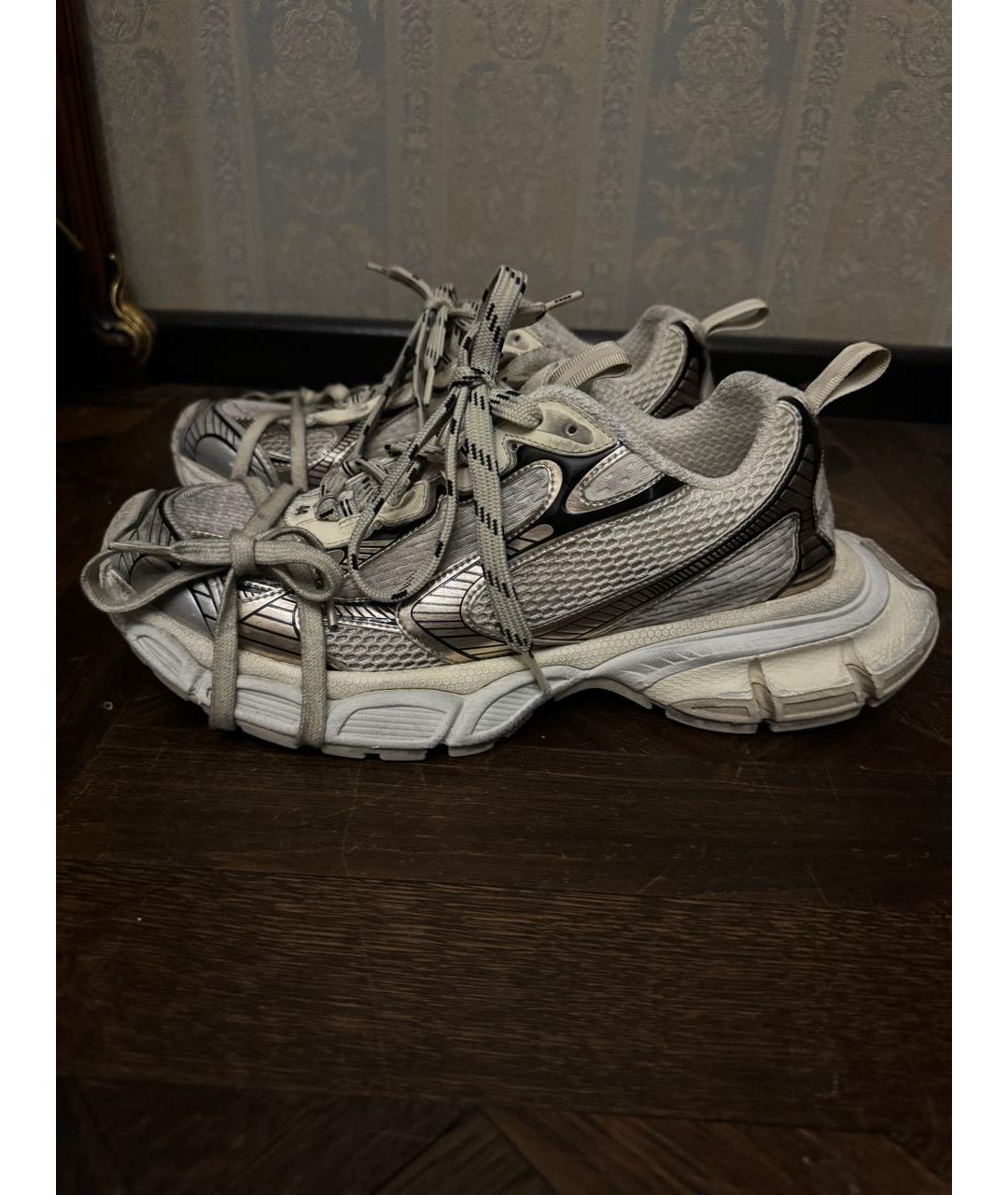 BALENCIAGA Серые текстильные низкие кроссовки / кеды, фото 9