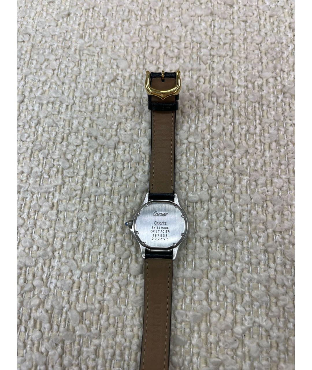 CARTIER Черные позолоченные часы, фото 4