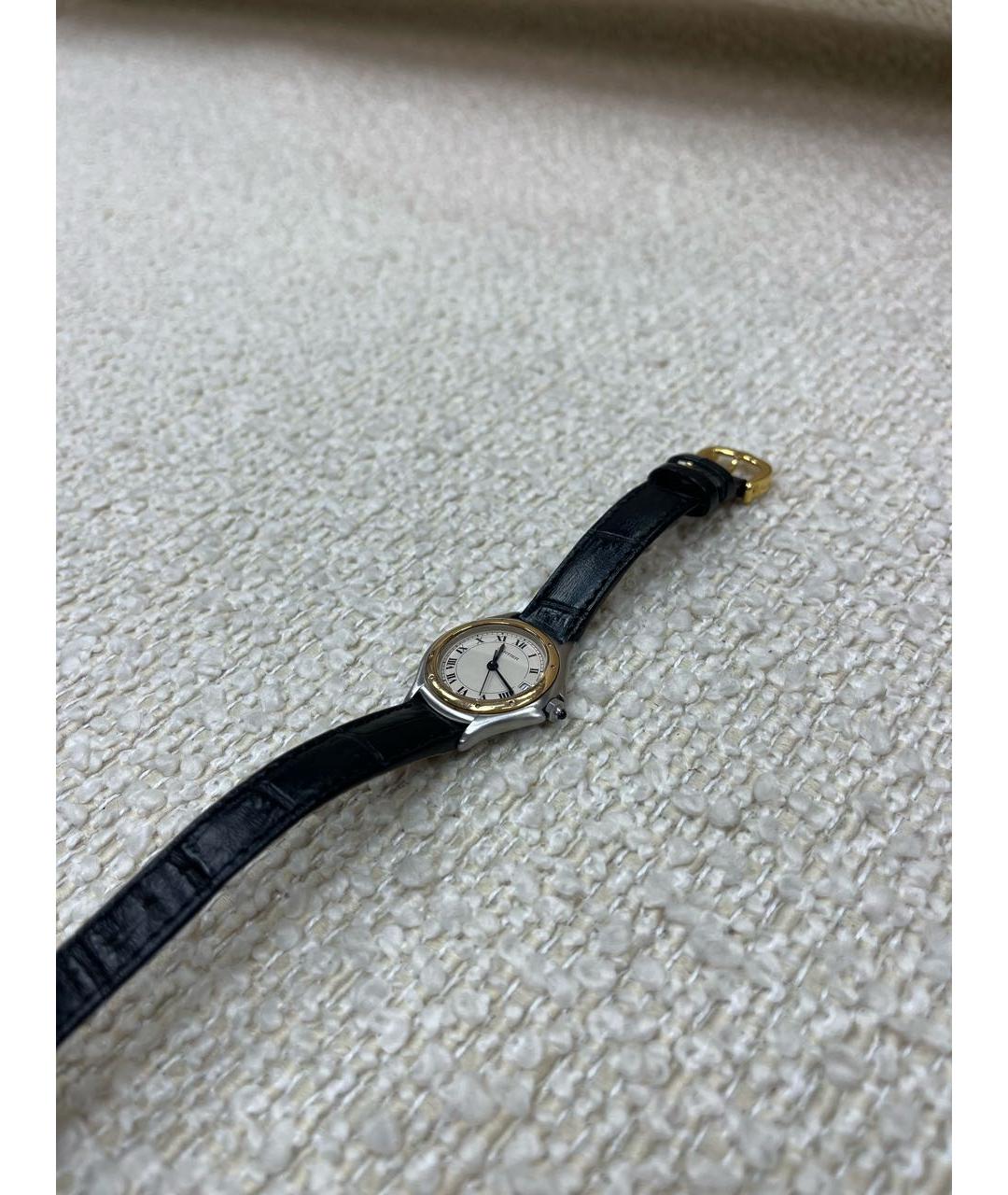 CARTIER Черные позолоченные часы, фото 2