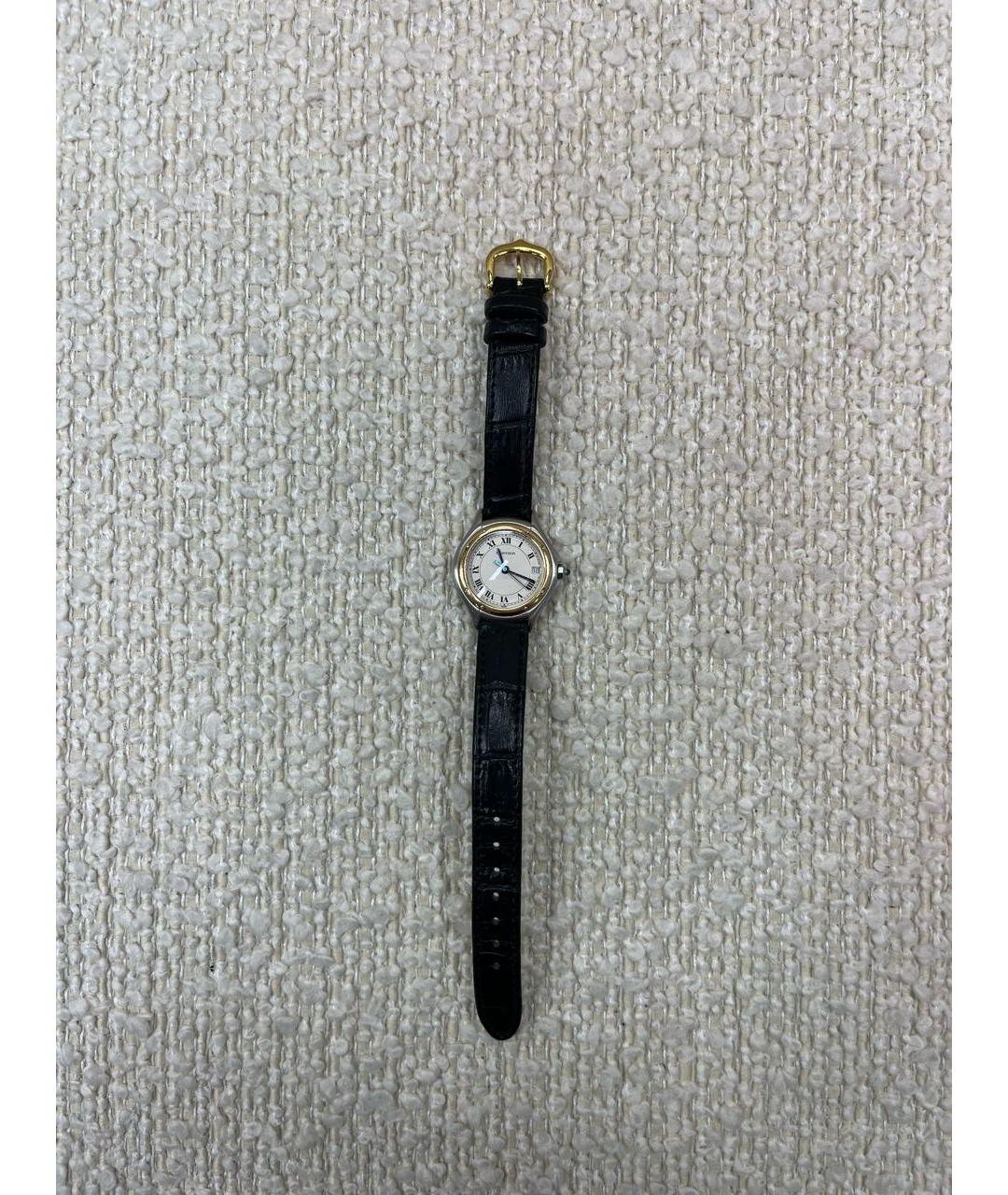 CARTIER Черные позолоченные часы, фото 9