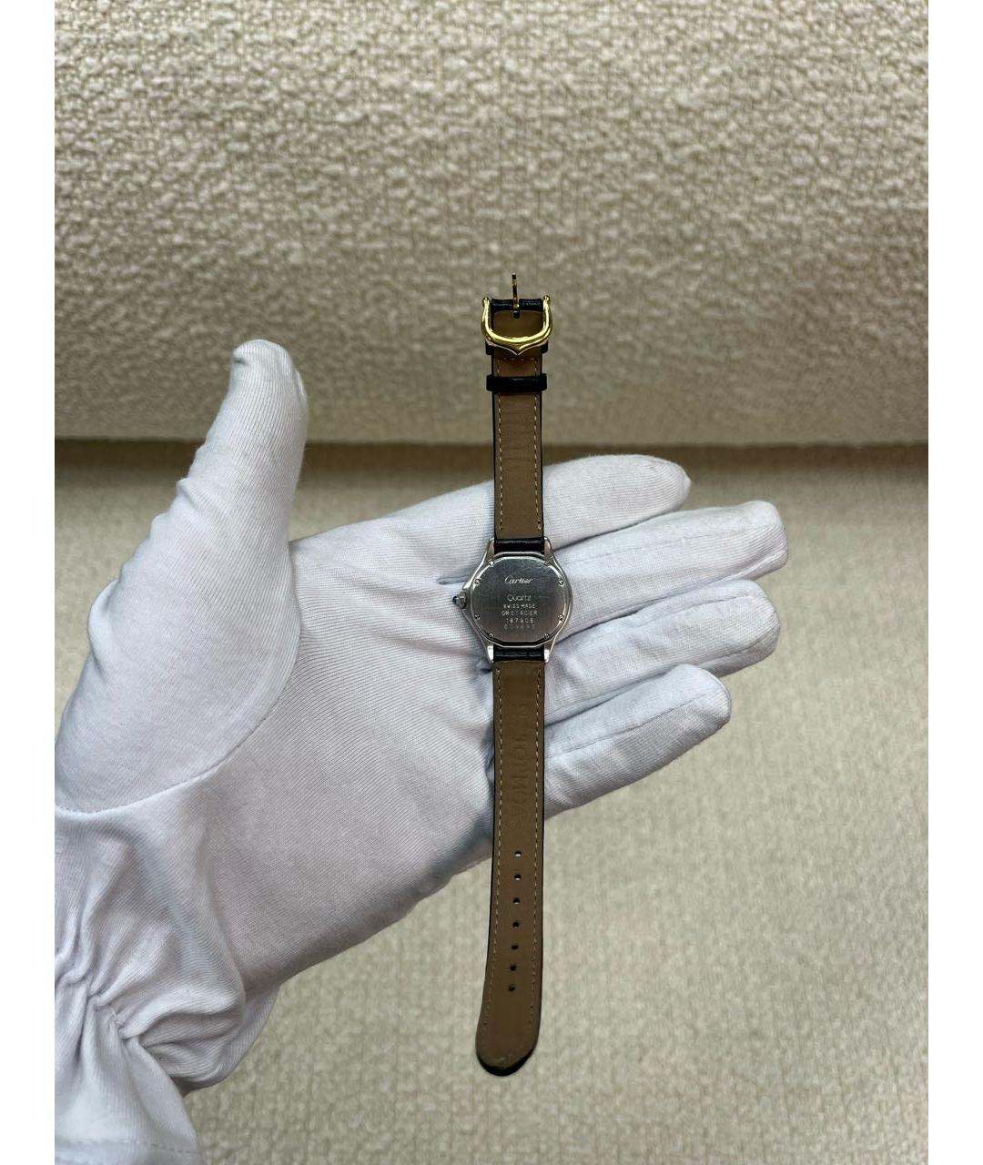 CARTIER Черные позолоченные часы, фото 7