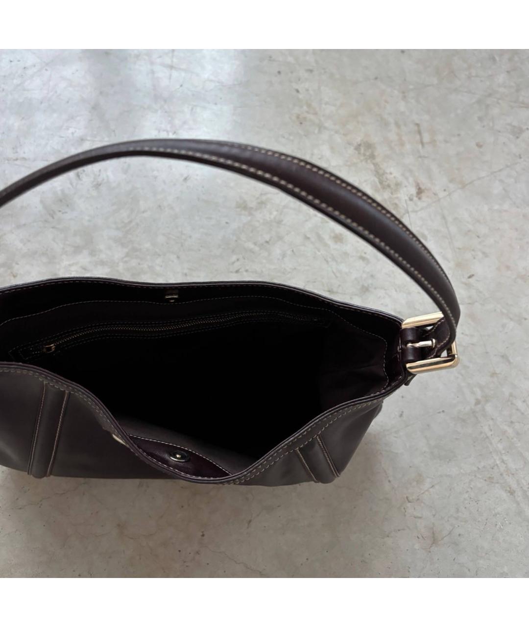 GUCCI Коричневая кожаная сумка тоут, фото 7