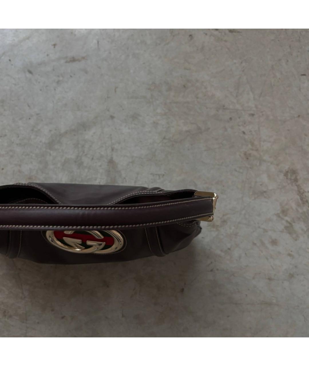 GUCCI Коричневая кожаная сумка тоут, фото 6
