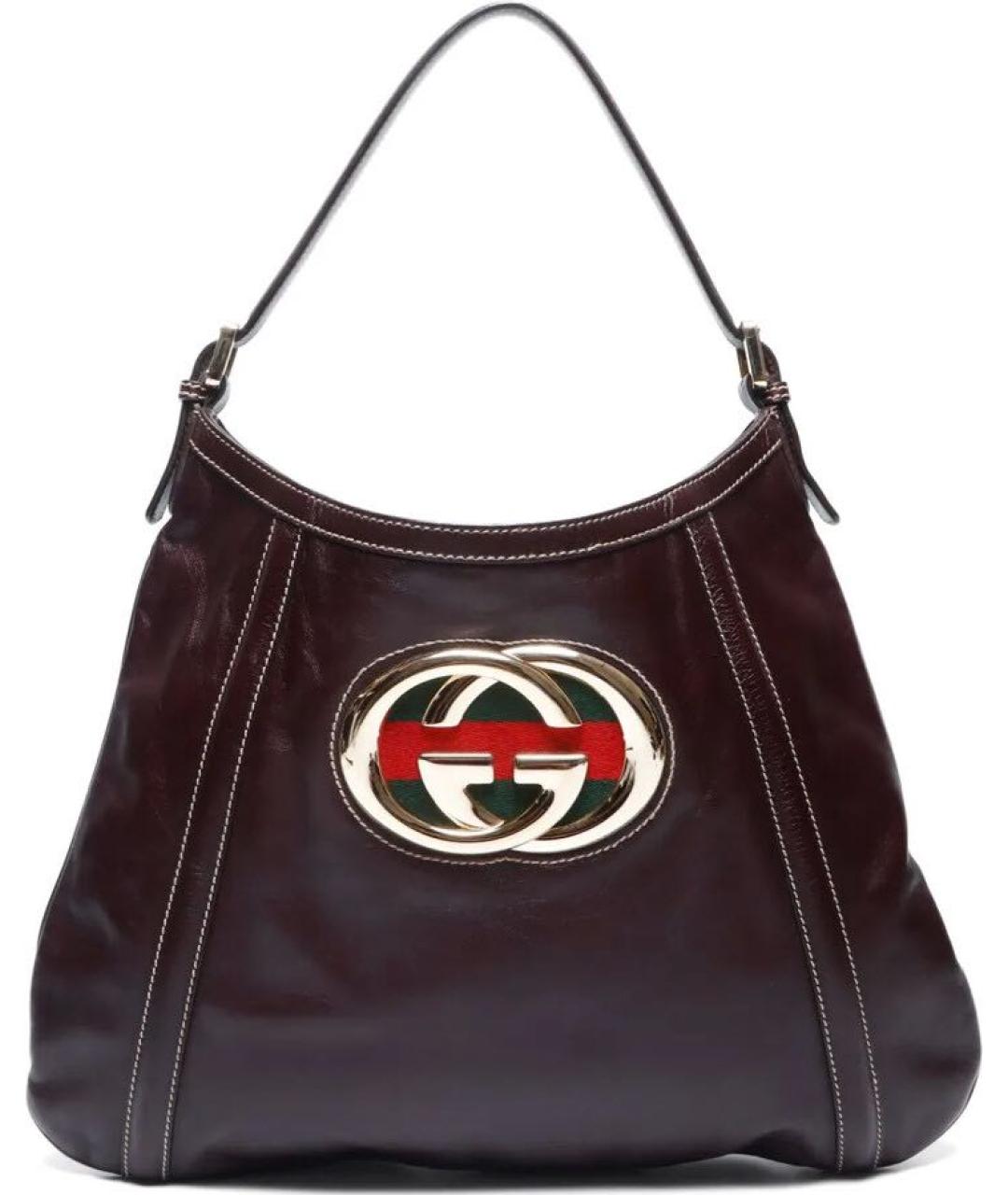 GUCCI Коричневая кожаная сумка тоут, фото 1