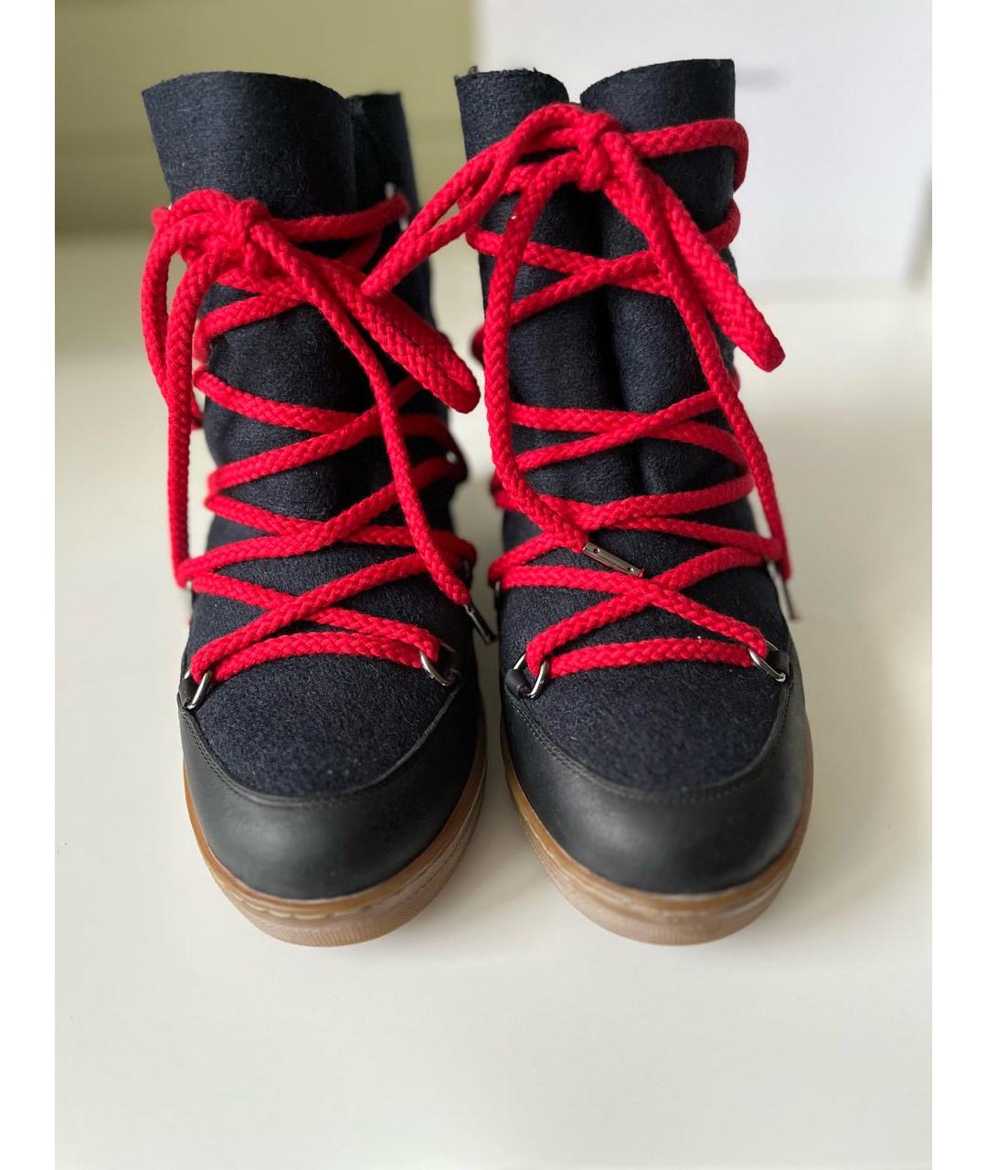 ISABEL MARANT Антрацитовые кожаные ботинки, фото 3