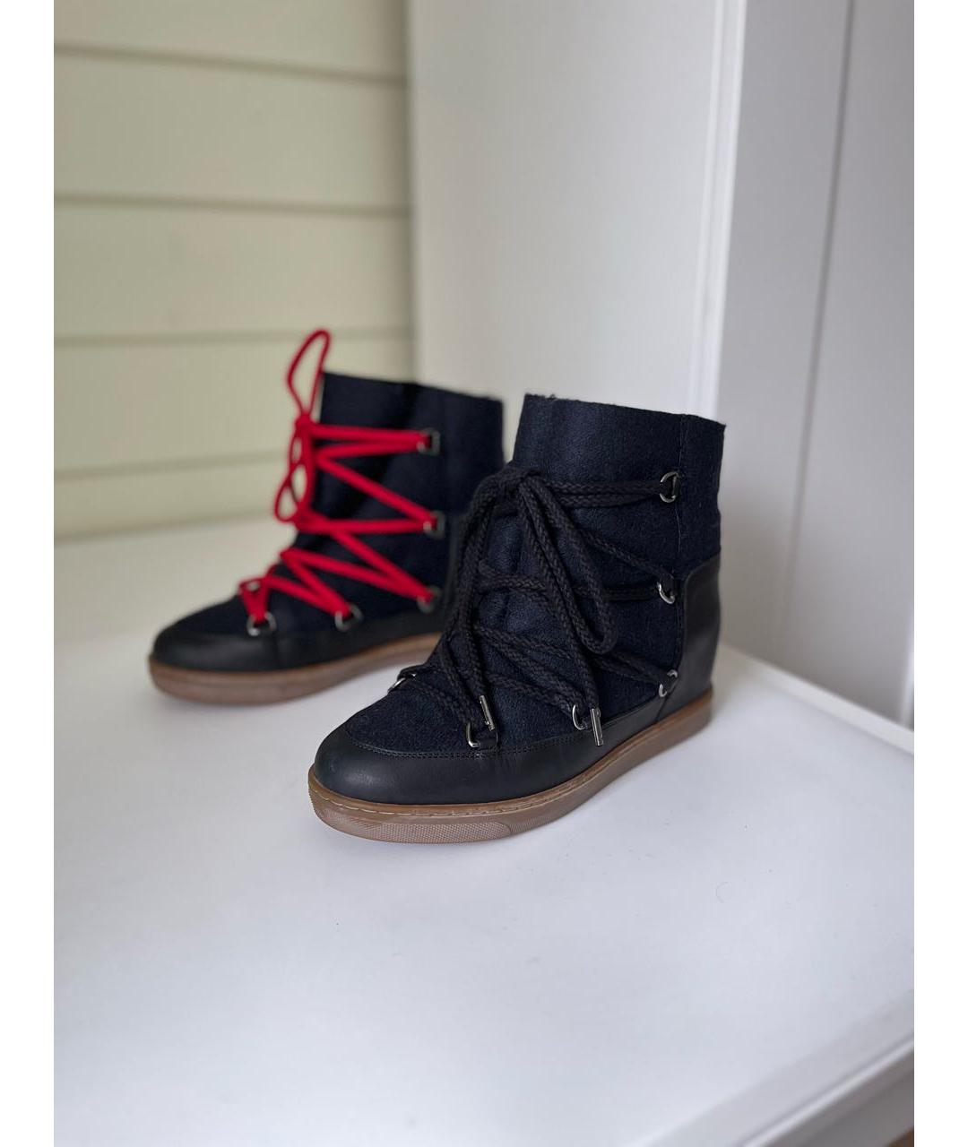 ISABEL MARANT Антрацитовые кожаные ботинки, фото 5