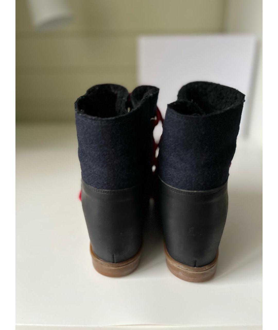 ISABEL MARANT Антрацитовые кожаные ботинки, фото 4