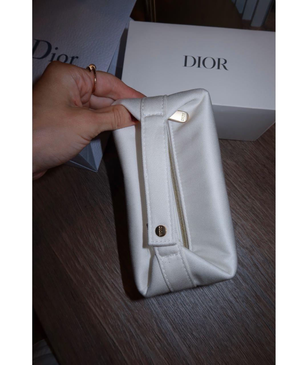 CHRISTIAN DIOR Белая хлопковая косметичка, фото 5