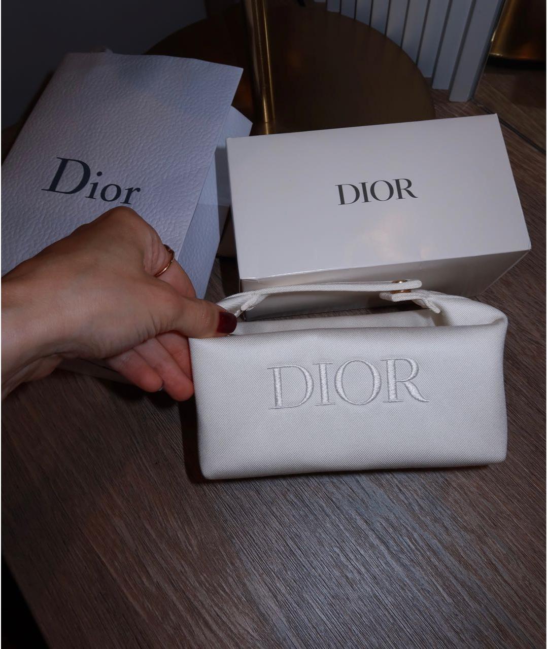 CHRISTIAN DIOR Белая хлопковая косметичка, фото 2