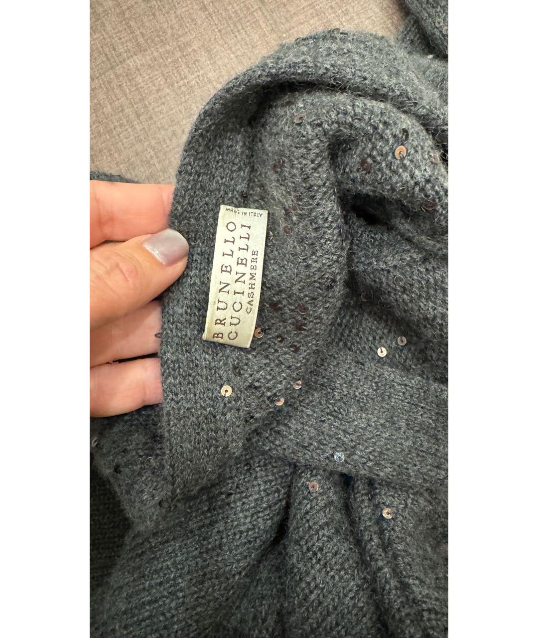 BRUNELLO CUCINELLI Серый кашемировый джемпер / свитер, фото 3