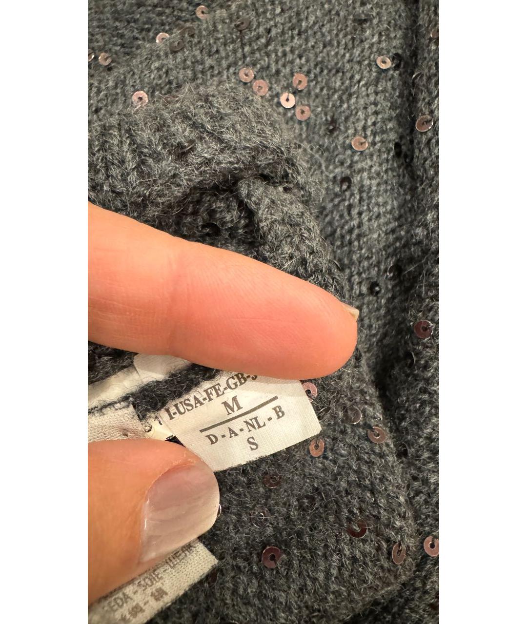 BRUNELLO CUCINELLI Серый кашемировый джемпер / свитер, фото 6