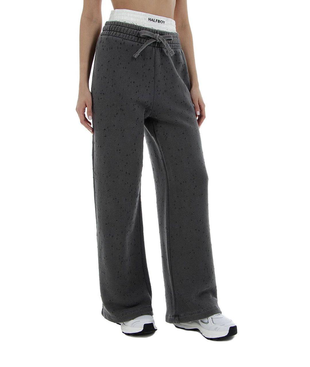 HALFBOY Серые хлопковые брюки широкие, фото 2