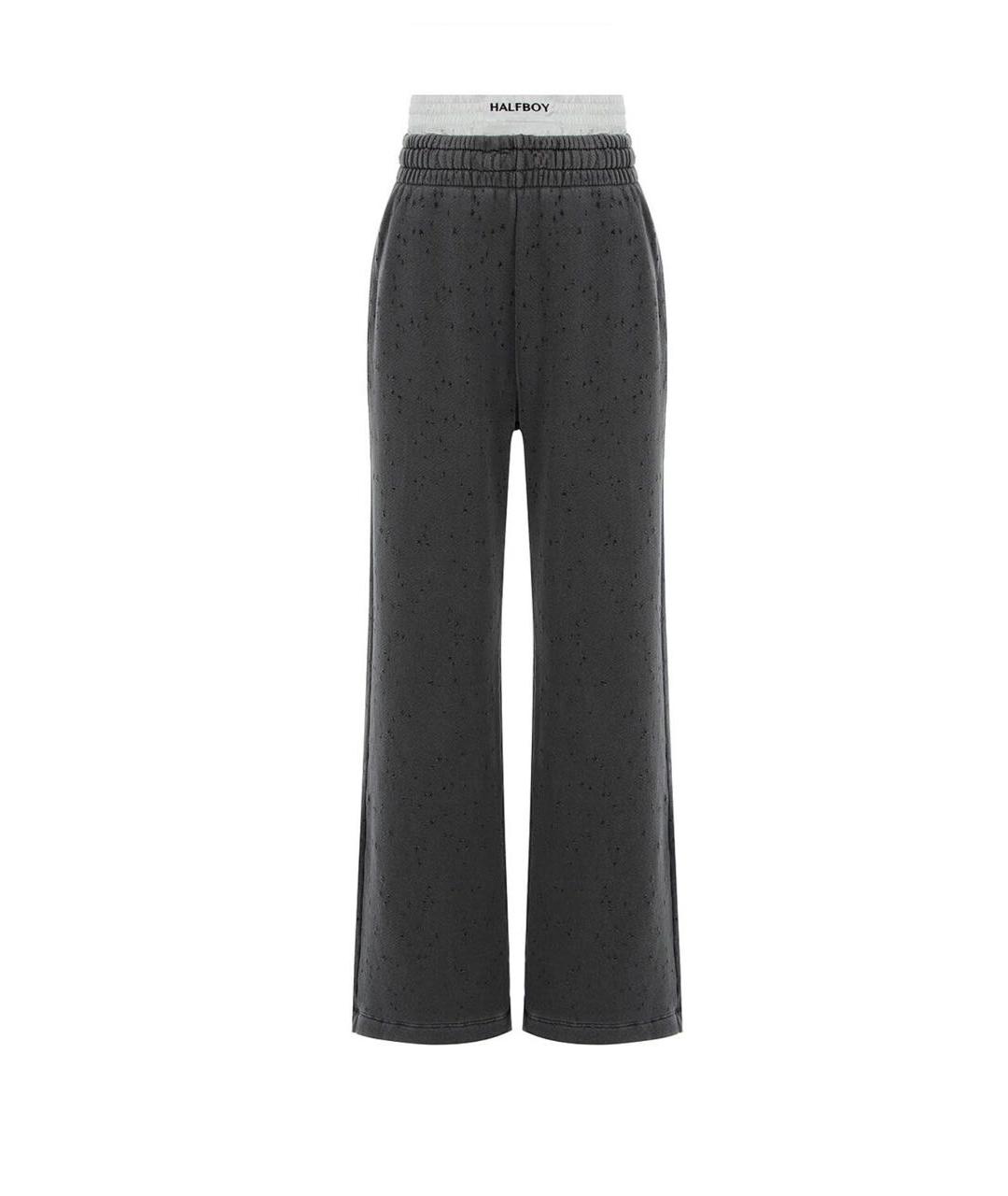 HALFBOY Серые хлопковые брюки широкие, фото 1