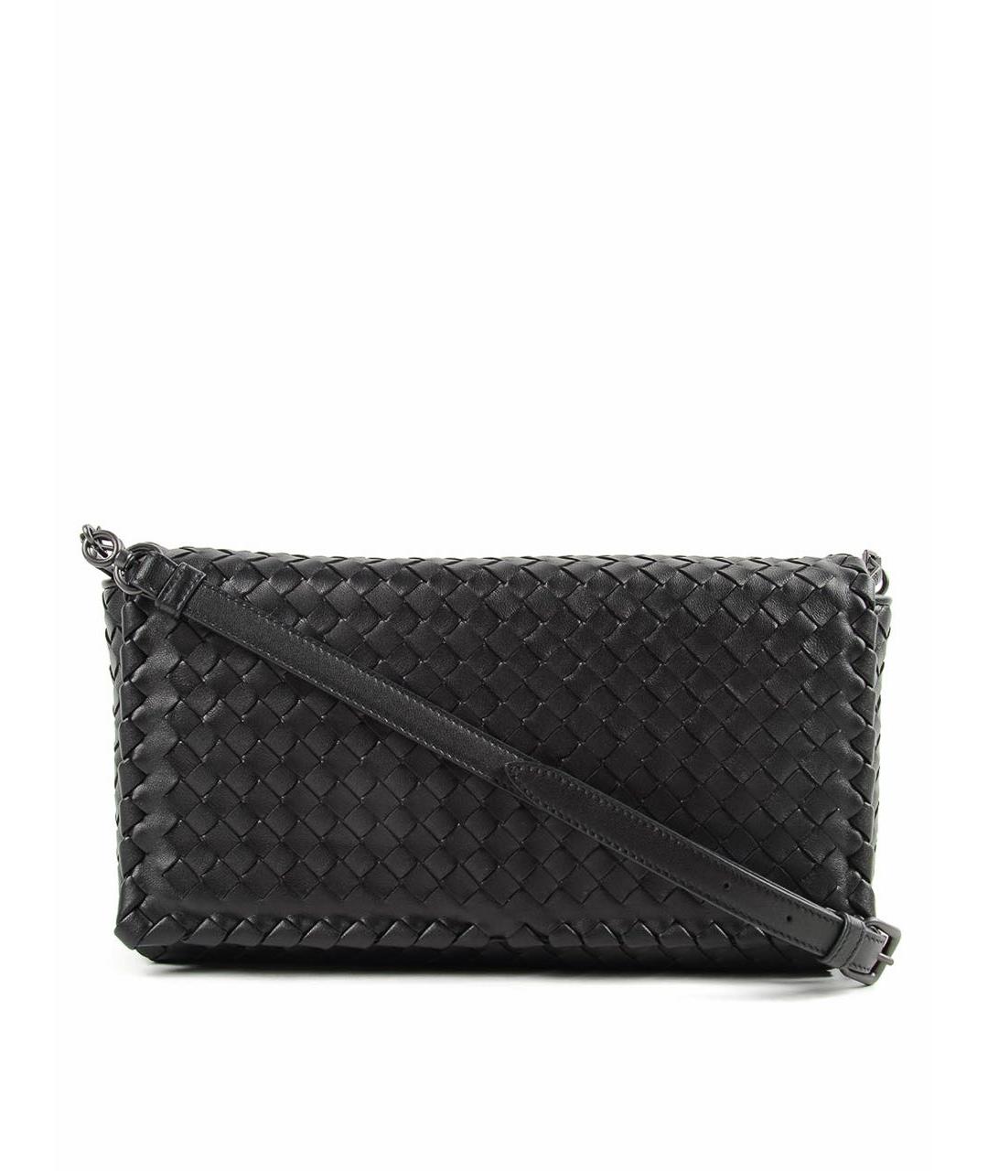 BOTTEGA VENETA Черная кожаная сумка через плечо, фото 1