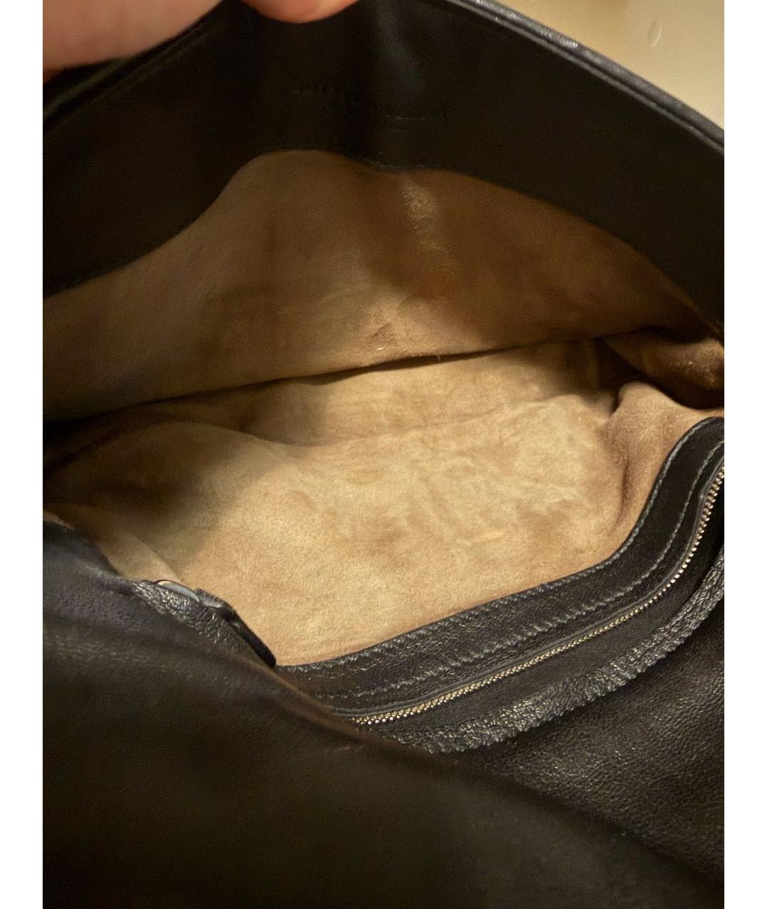 BOTTEGA VENETA Черная кожаная сумка через плечо, фото 7