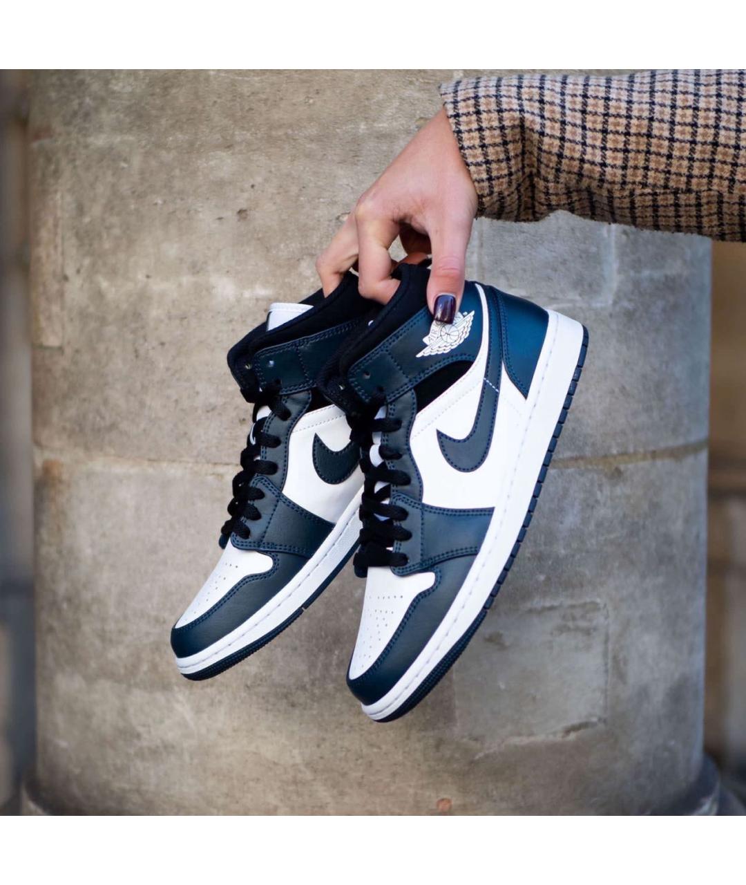 JORDAN Бирюзовые кожаные высокие кроссовки / кеды, фото 2