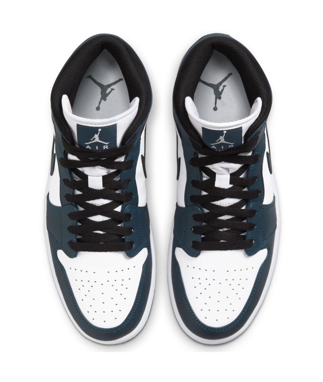 JORDAN Бирюзовые кожаные высокие кроссовки / кеды, фото 4