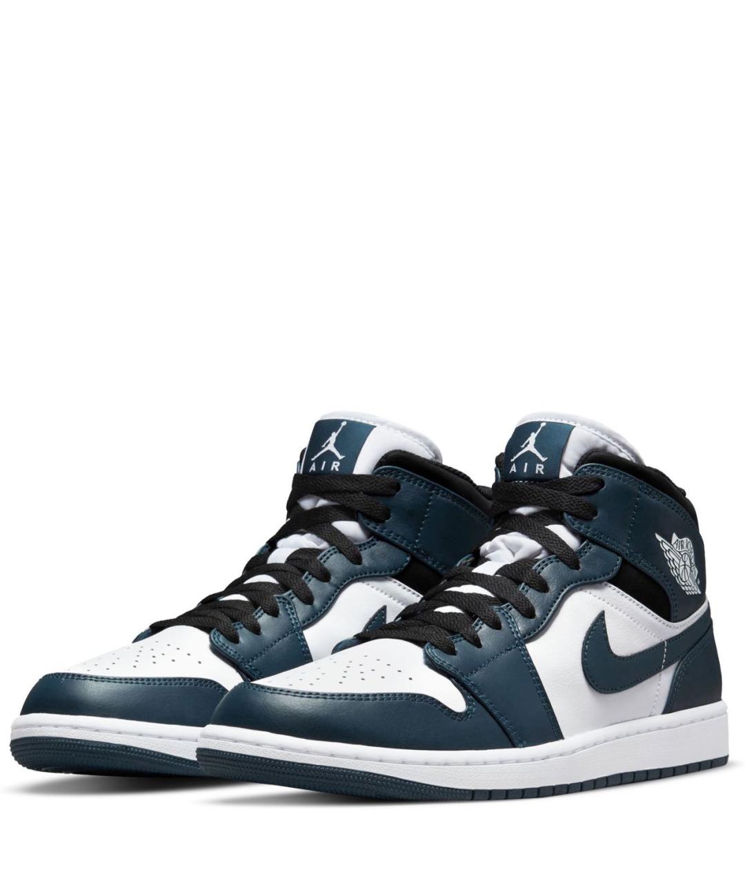 JORDAN Бирюзовые кожаные высокие кроссовки / кеды, фото 7