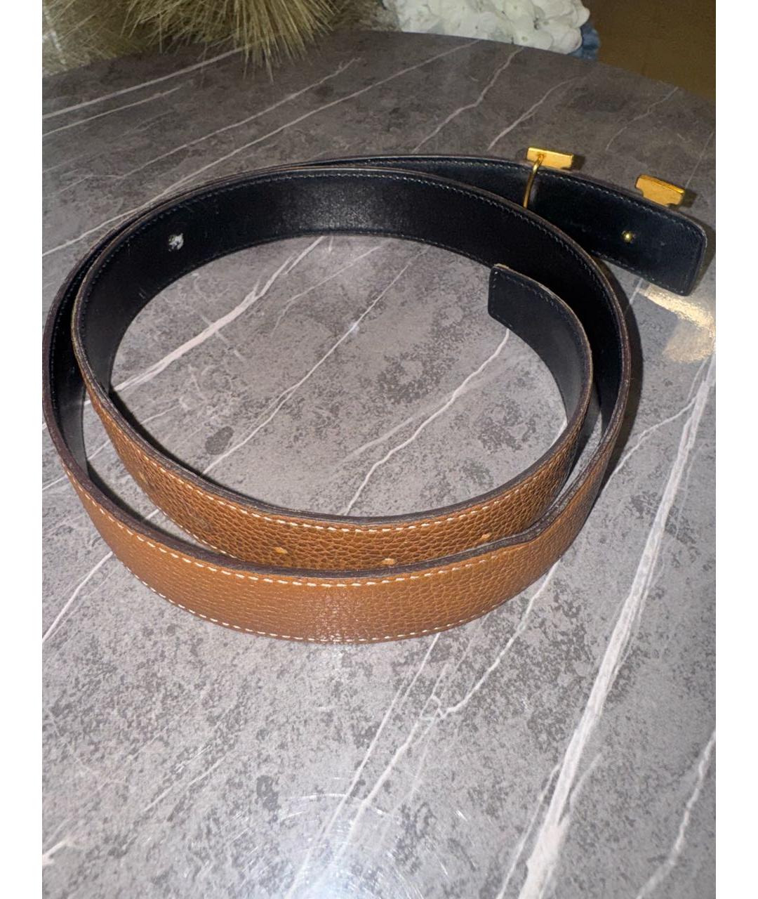 HERMES Коричневый кожаный ремень, фото 2