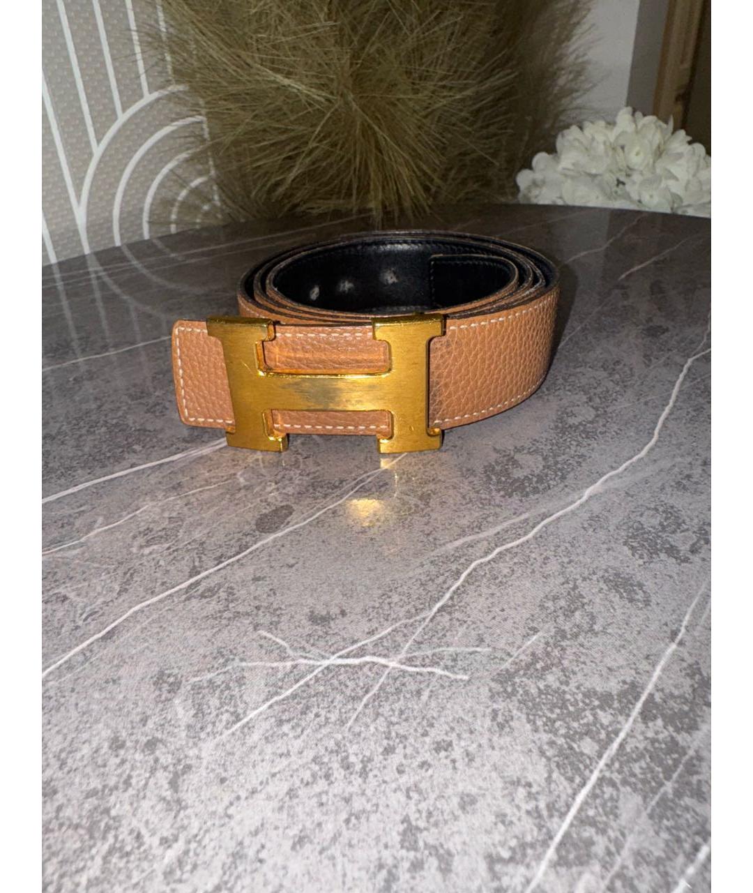 HERMES Коричневый кожаный ремень, фото 6