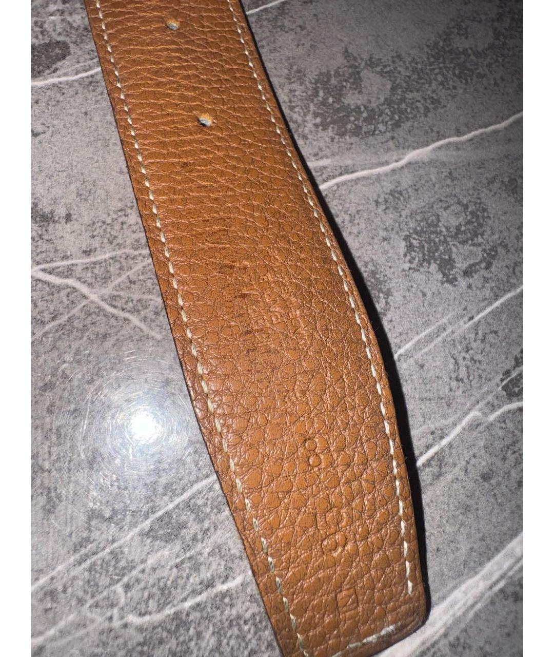 HERMES Коричневый кожаный ремень, фото 3
