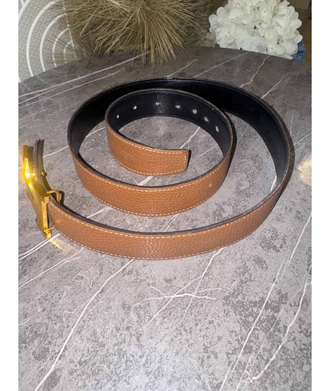 HERMES Коричневый кожаный ремень, фото 4