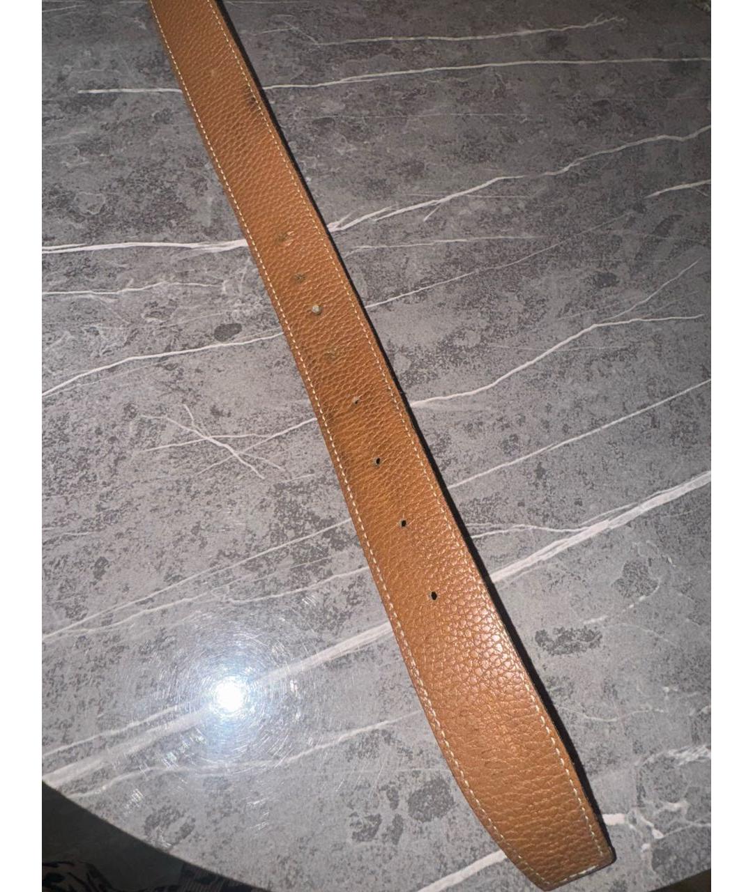 HERMES Коричневый кожаный ремень, фото 5