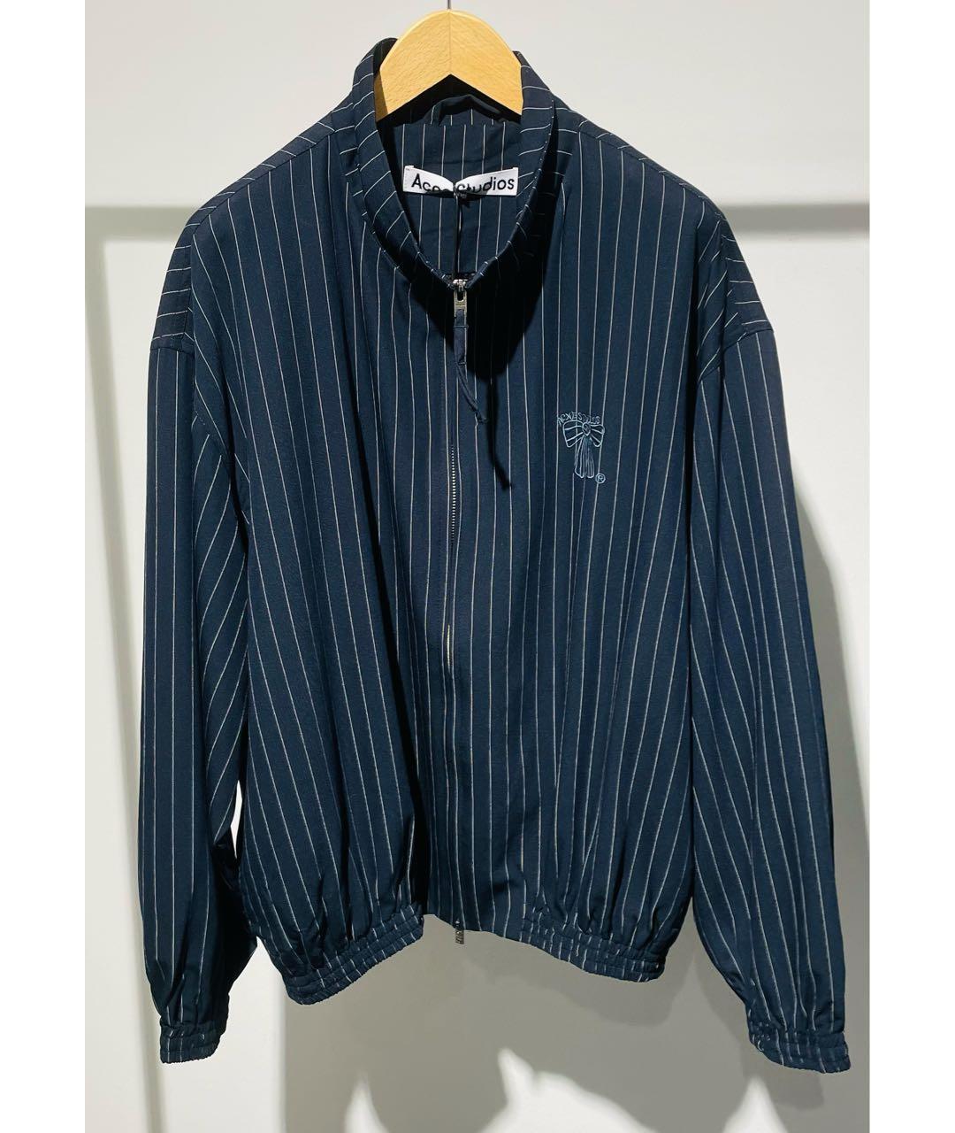 ACNE STUDIOS Темно-синяя хлопковая куртка, фото 9