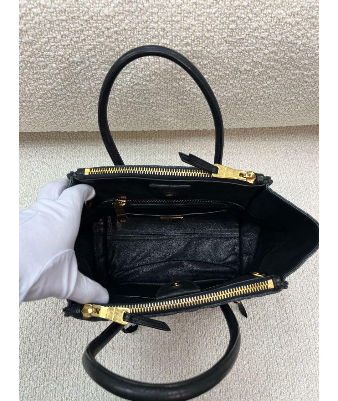 MIU MIU Темно-синяя деним сумка с короткими ручками, фото 4