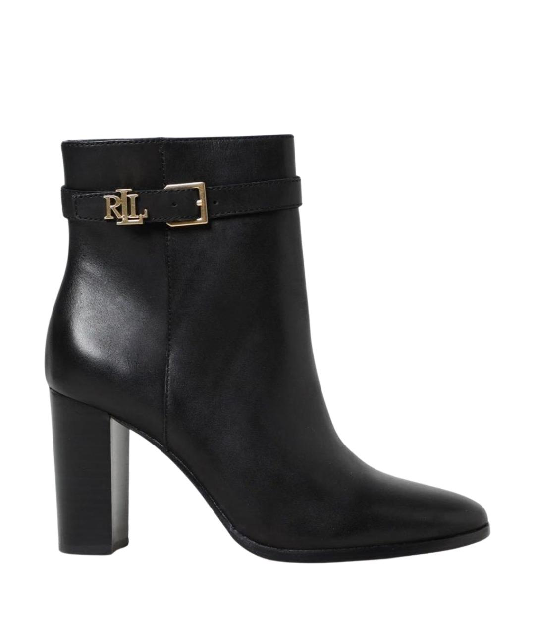RALPH LAUREN Черные кожаные ботильоны, фото 1