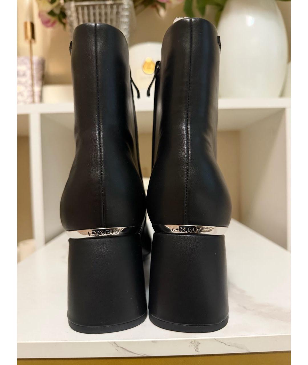 DKNY Черные кожаные ботильоны, фото 6