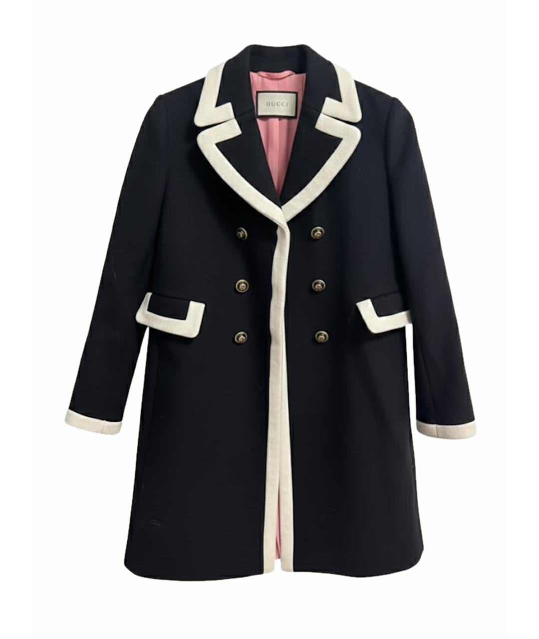 GUCCI Черное шерстяное пальто, фото 1