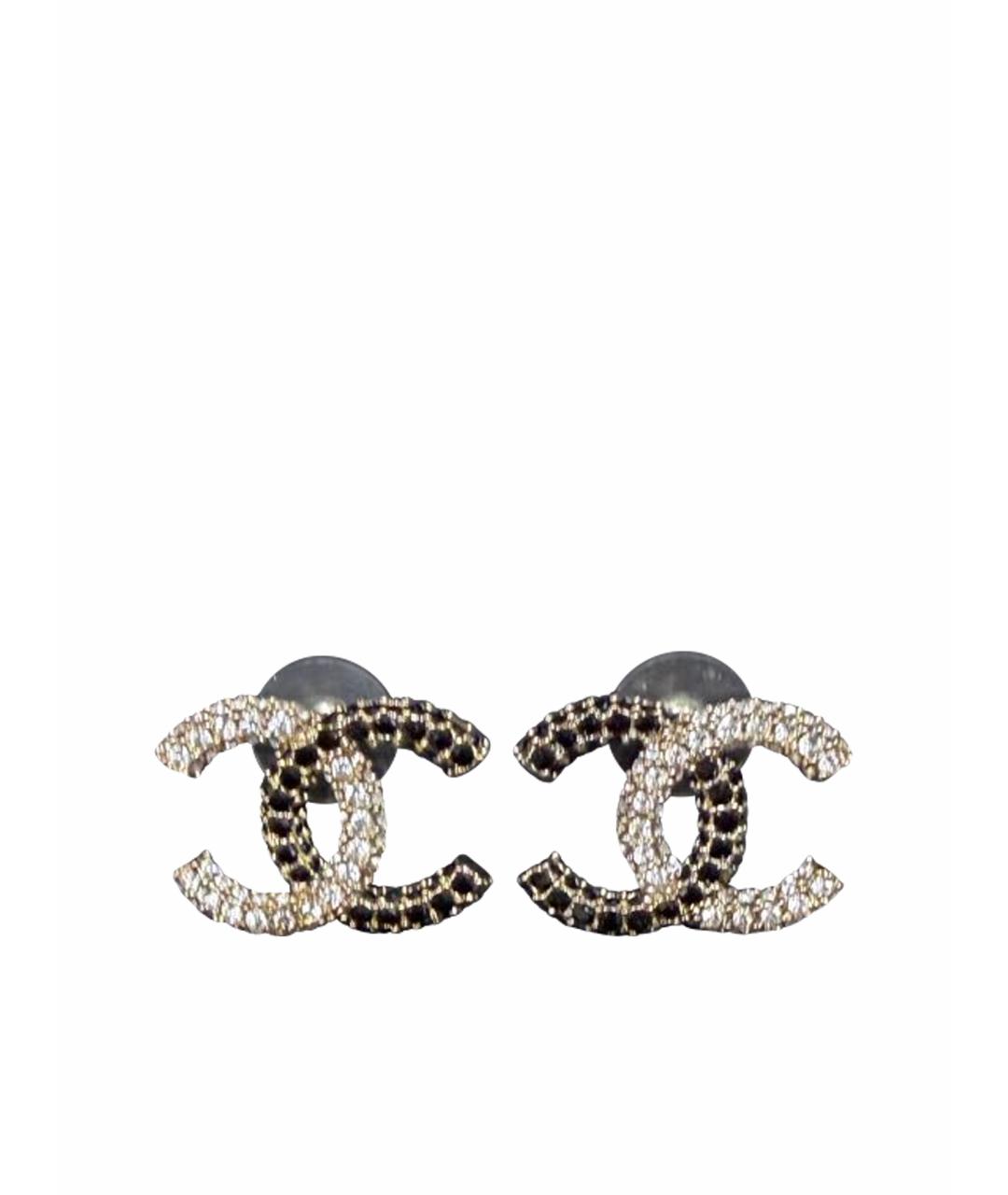CHANEL Золотые металлические серьги, фото 1