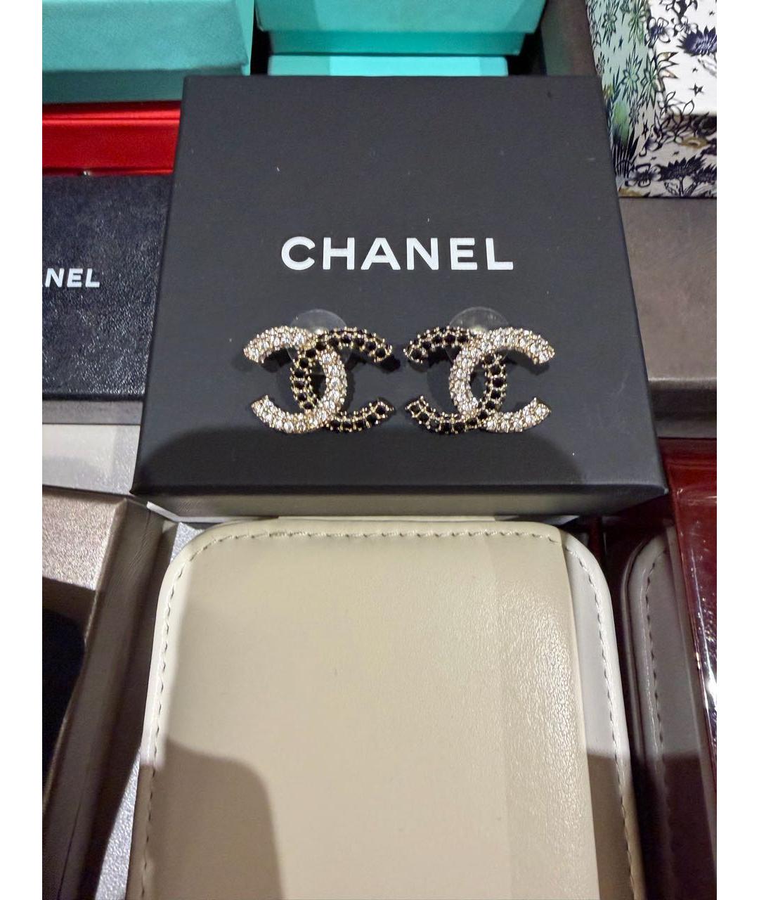 CHANEL Золотые металлические серьги, фото 8