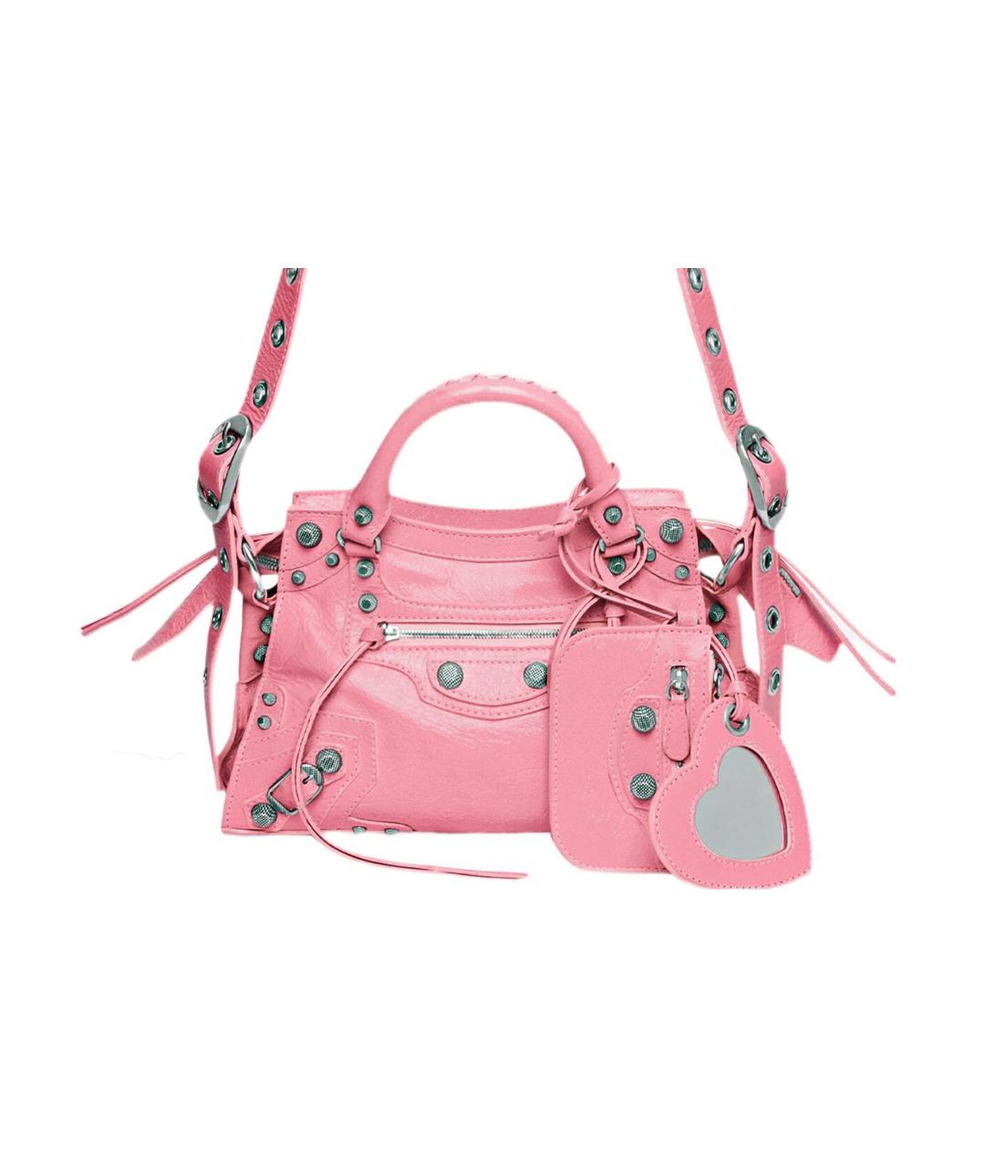 BALENCIAGA Розовая кожаная сумка через плечо, фото 1