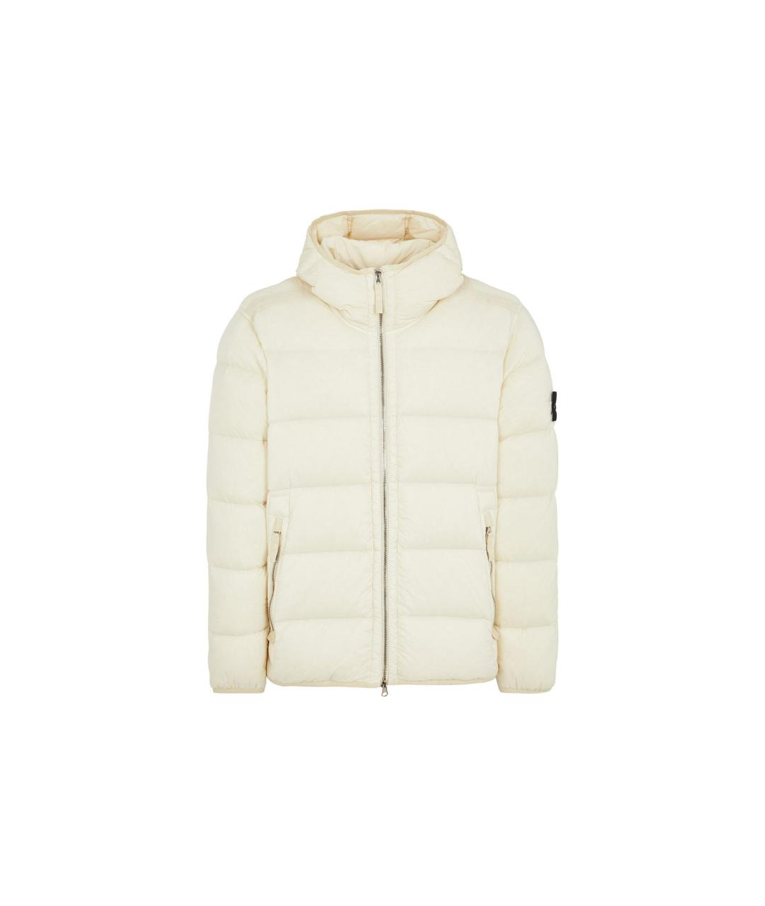 STONE ISLAND Белый полиамидовый пуховик, фото 6