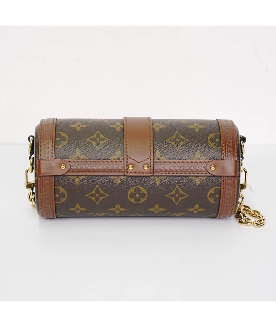 LOUIS VUITTON Коричневая тканевая сумка через плечо, фото 5