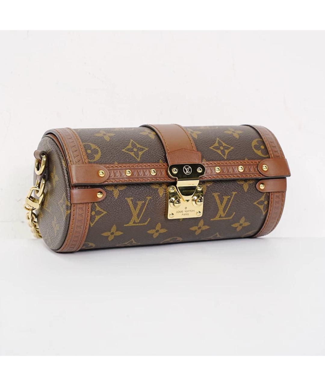 LOUIS VUITTON Коричневая тканевая сумка через плечо, фото 3