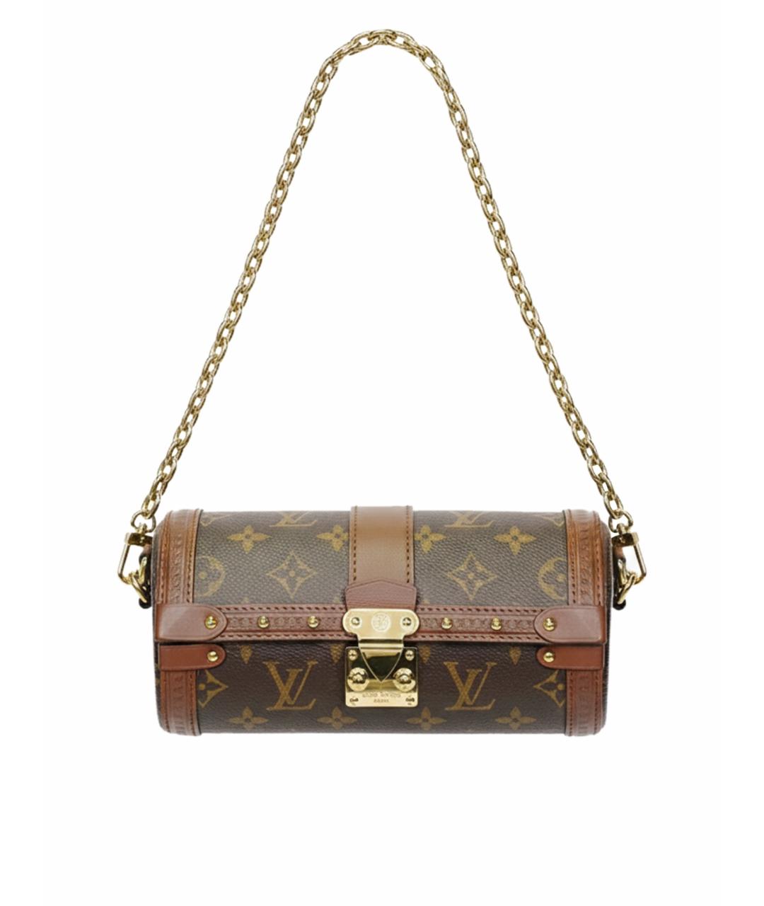 LOUIS VUITTON Коричневая тканевая сумка через плечо, фото 1