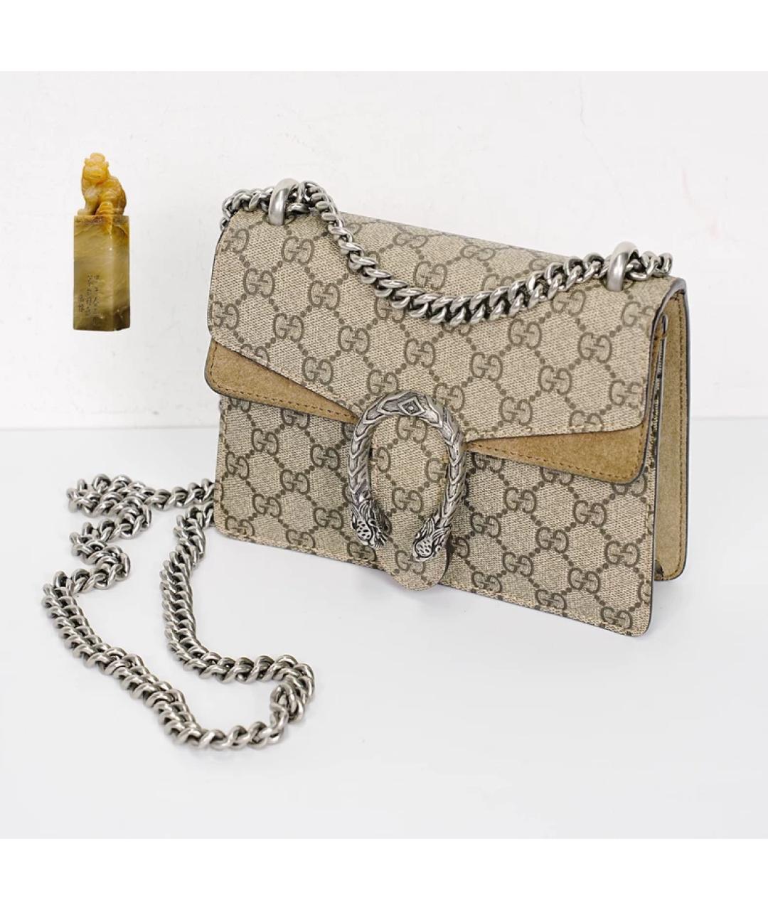 GUCCI Бежевая тканевая сумка через плечо, фото 9