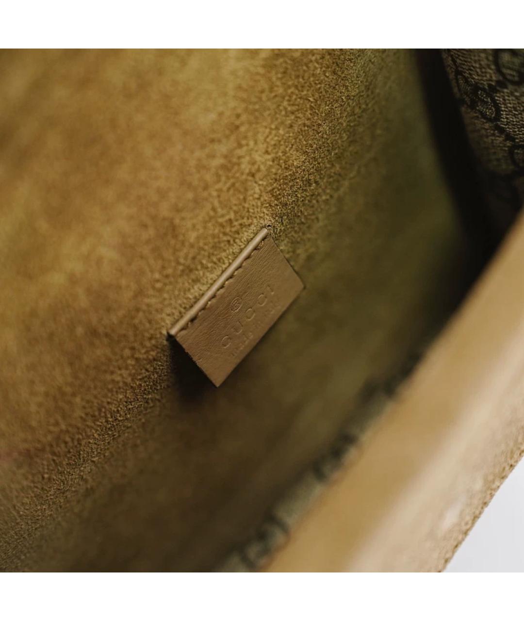 GUCCI Бежевая тканевая сумка через плечо, фото 8