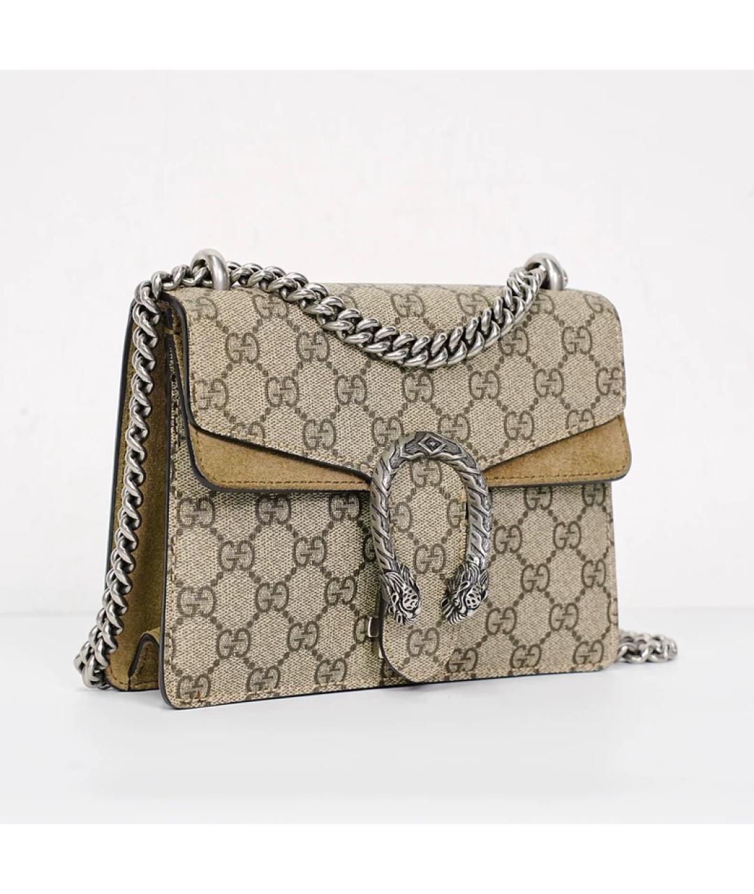 GUCCI Бежевая тканевая сумка через плечо, фото 2