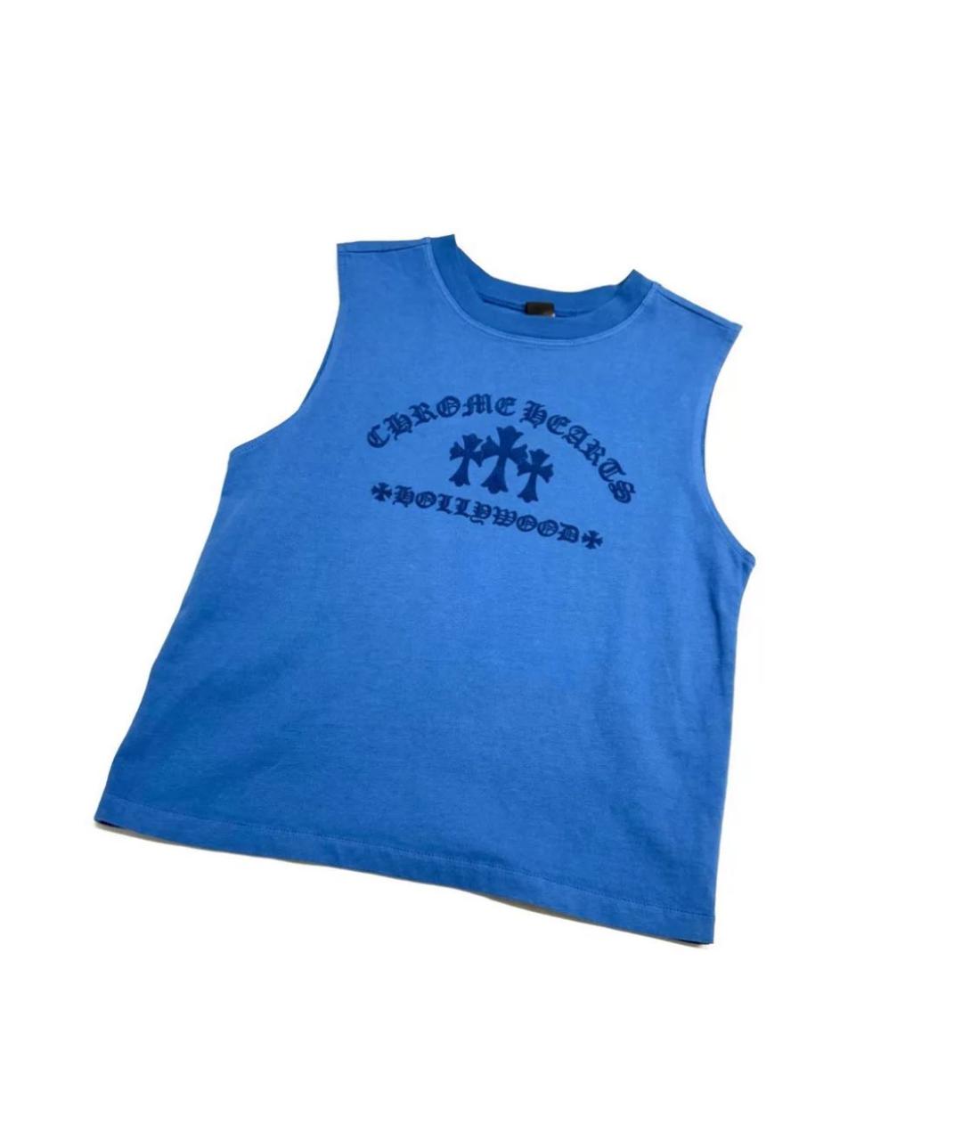 CHROME HEARTS Синяя хлопковая майка, фото 3