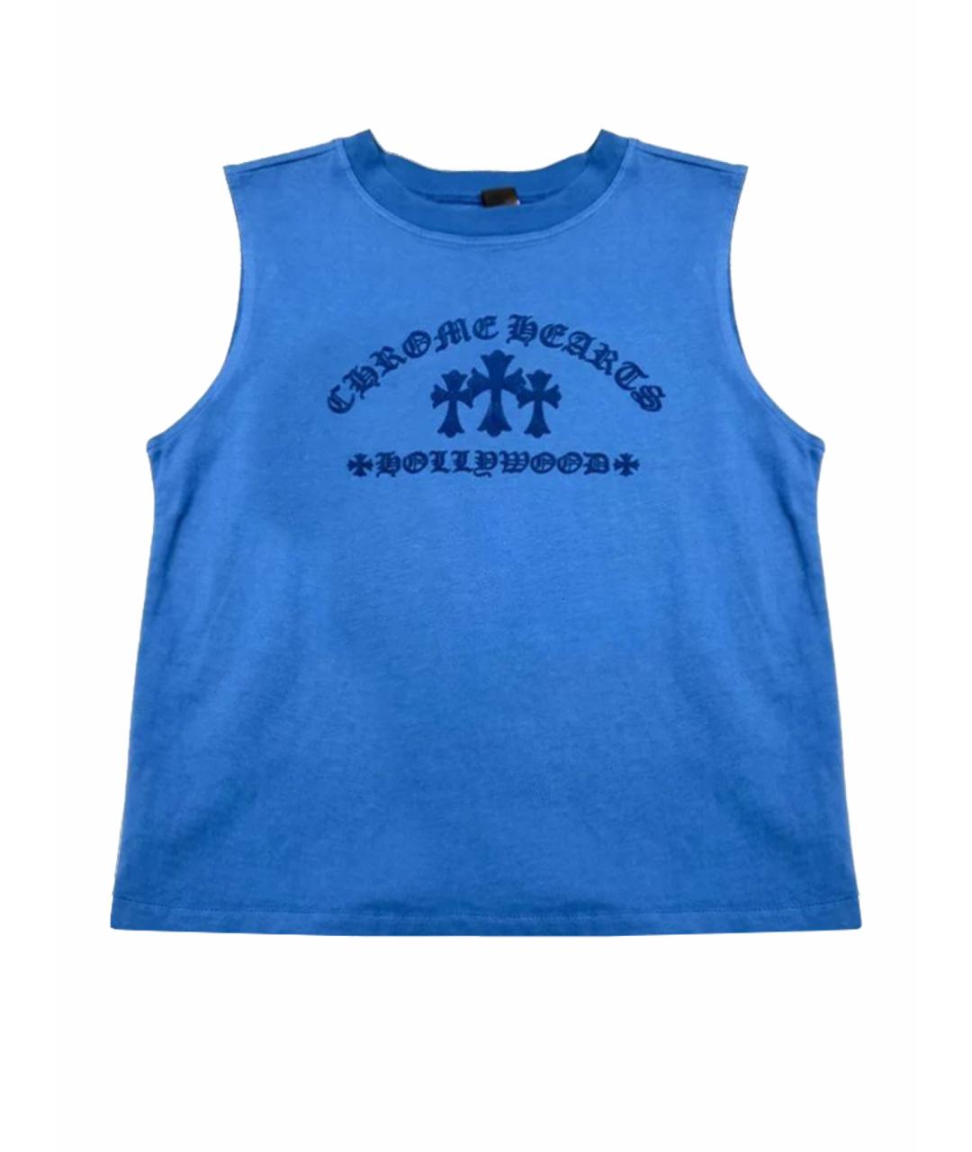 CHROME HEARTS Синяя хлопковая майка, фото 1