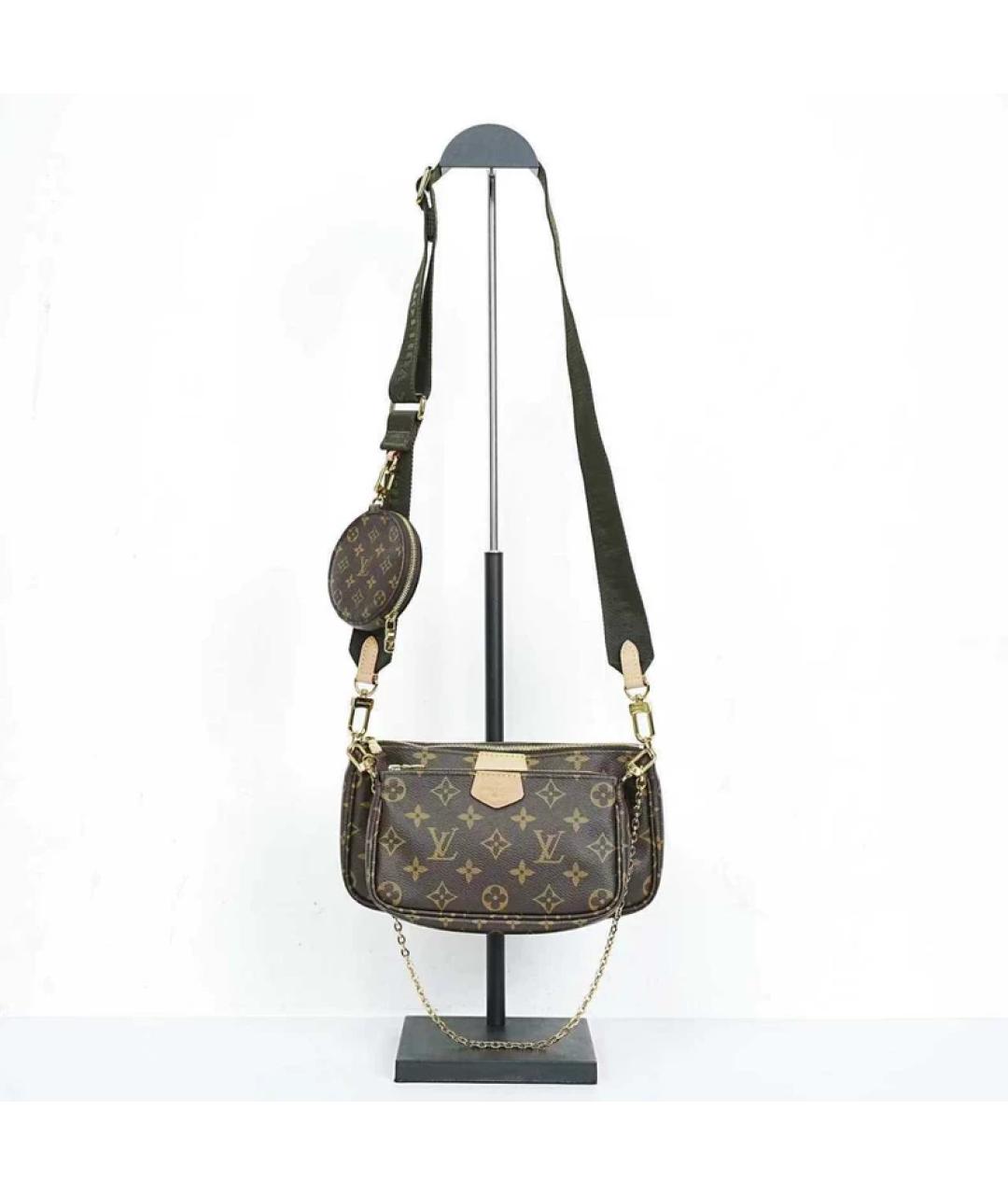 LOUIS VUITTON Коричневая тканевая сумка с короткими ручками, фото 10