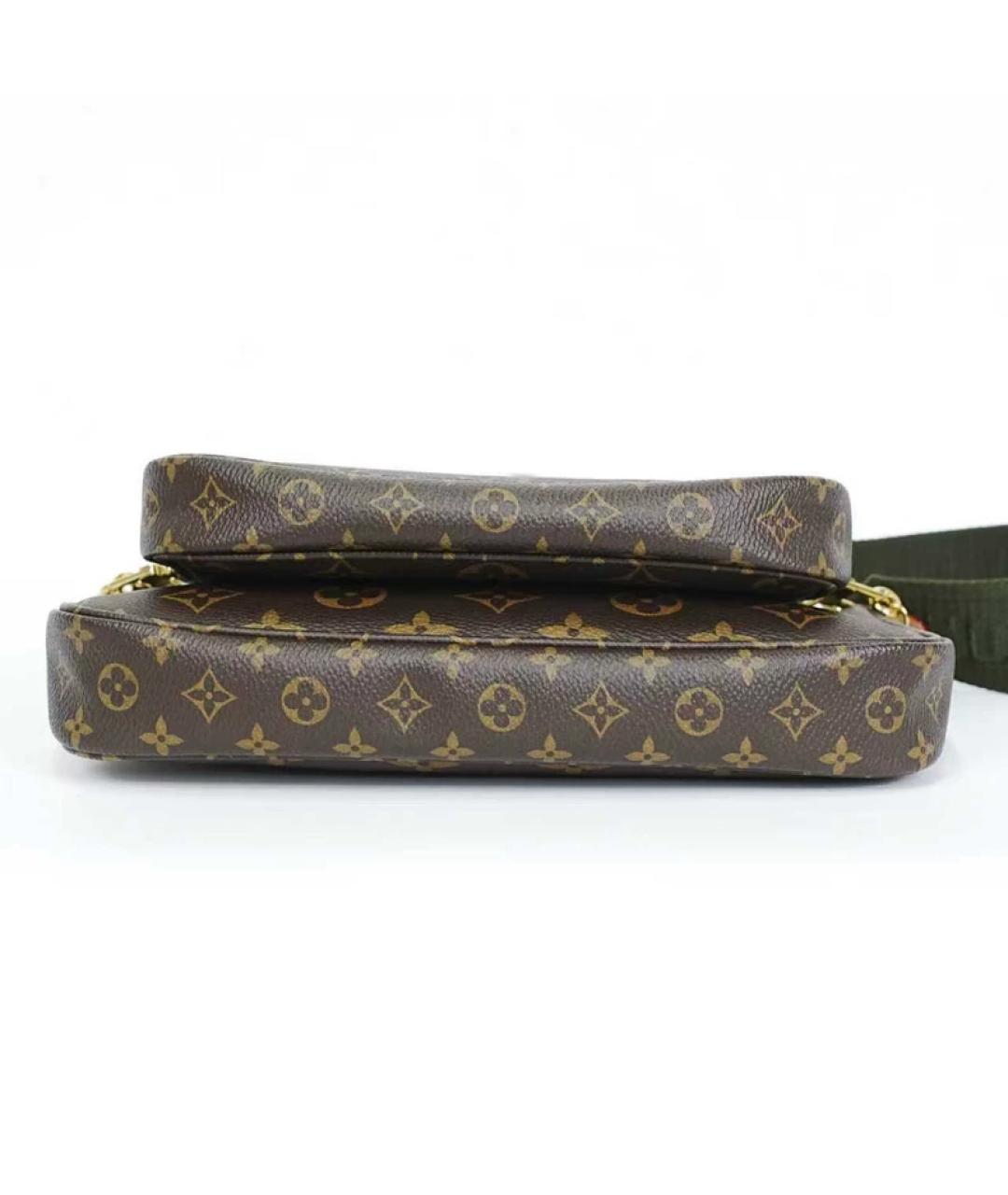 LOUIS VUITTON Коричневая тканевая сумка с короткими ручками, фото 5